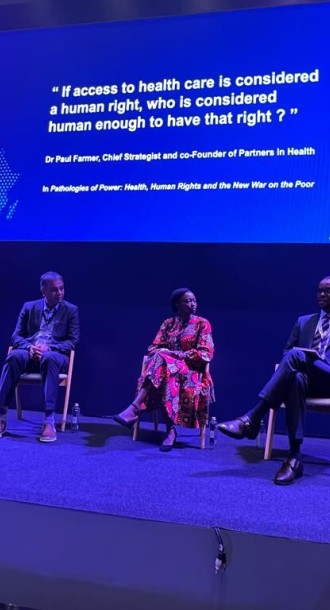 Mary Wambui Moehlmann, Engagement Lead LMIC, speaking in a panel discussion on “Improving access to health products and technology – Focus on Africa” at the IQVIA Africa Health Summit. (Nairobi, Kenya, November 2022)