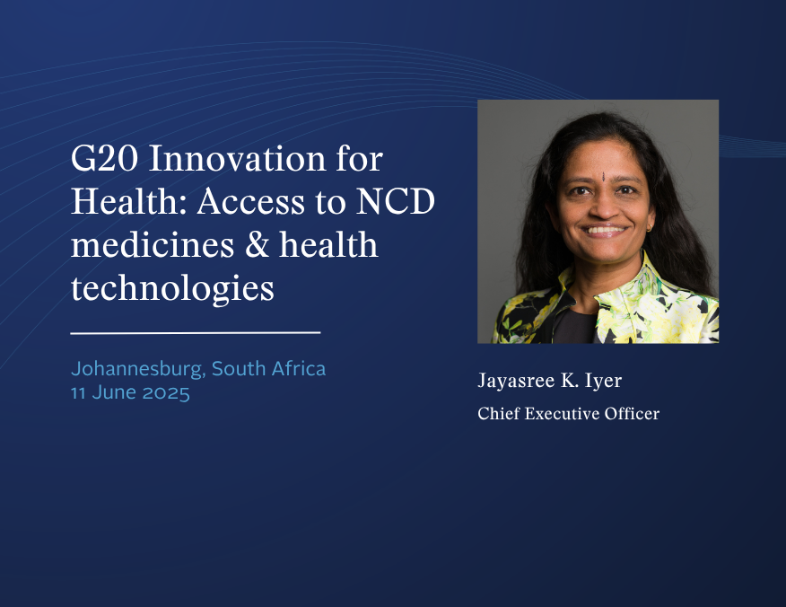 Jayasree K. Iyer to speak at G20 Innovation for Health: Access to NCD ...